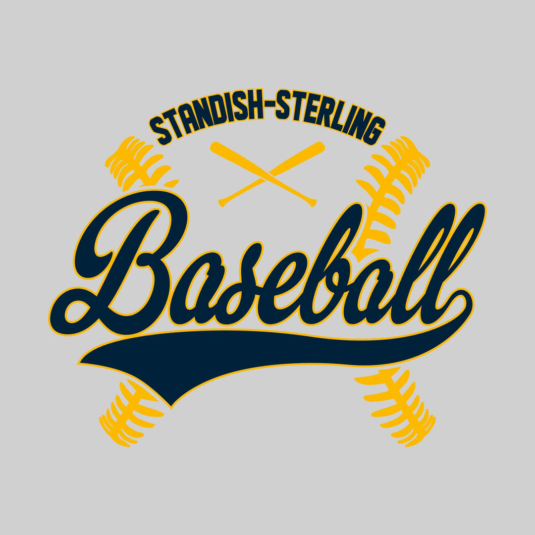 Standish-Sterling Panthers - Baseball - Cursive Baseball with Stitches & Crossed Bats