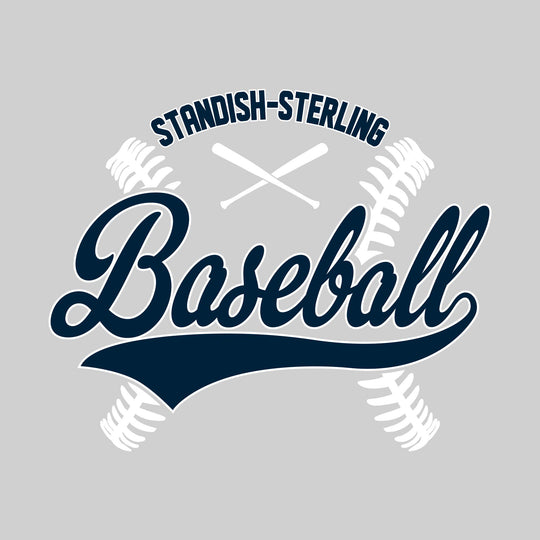 Standish-Sterling Panthers - Baseball - Cursive Baseball with Stitches & Crossed Bats