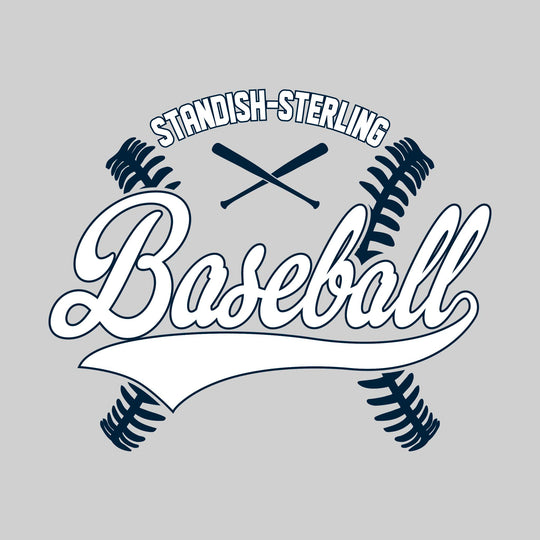 Standish-Sterling Panthers - Baseball - Cursive Baseball with Stitches & Crossed Bats