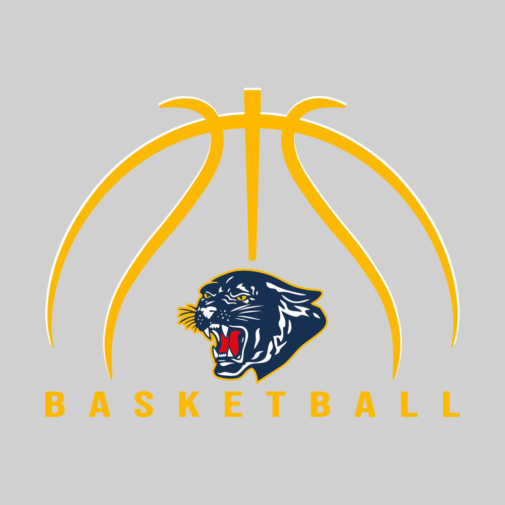 Standish-Sterling Panthers - Basketball - Basketball Text with Mascot and Grooves