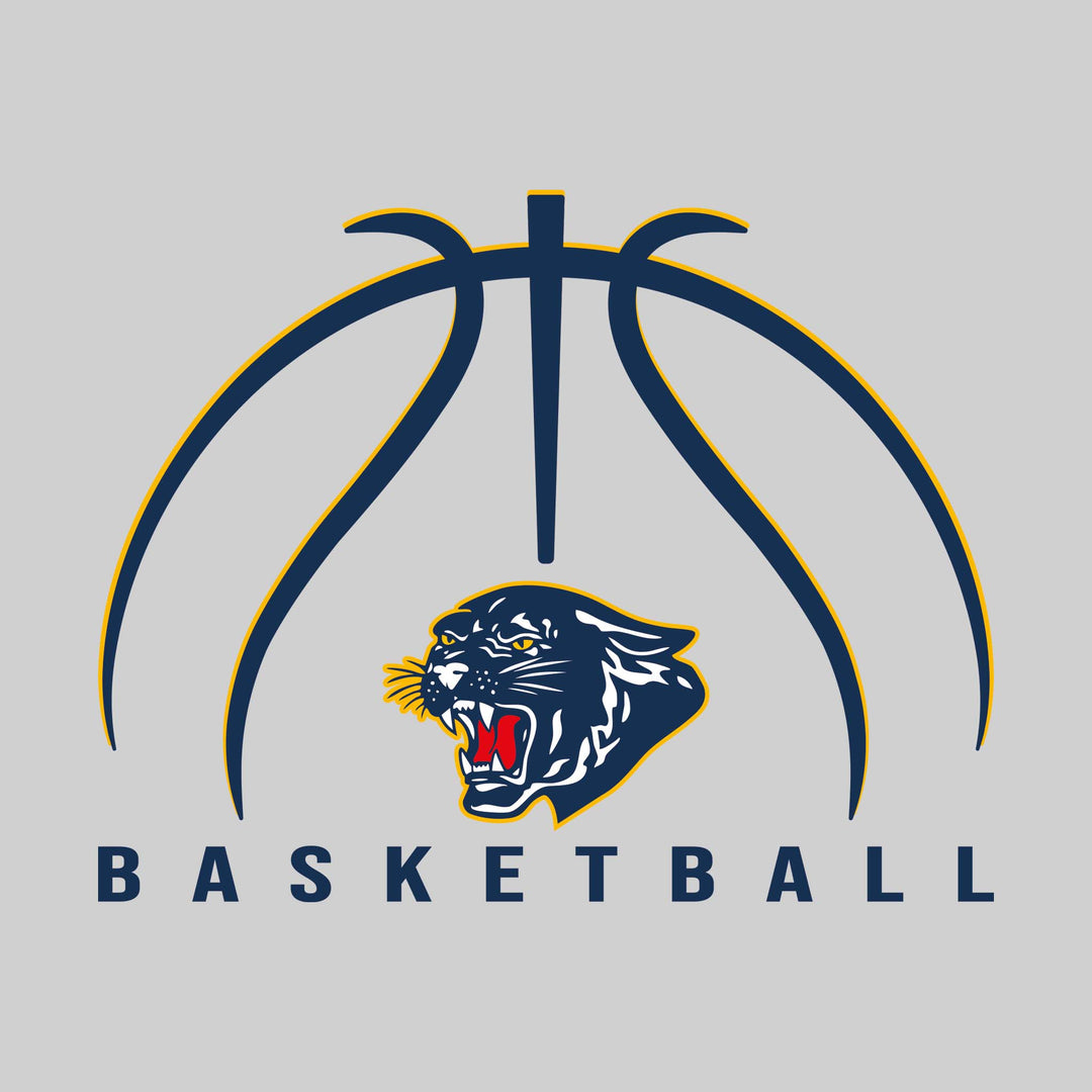 Standish-Sterling Panthers - Basketball - Basketball Text with Mascot and Grooves