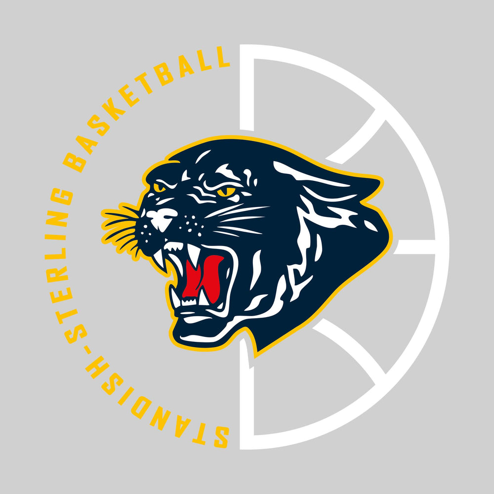 Standish-Sterling Panthers - Basketball - Center Mascot with Circle Text & Basketball Grooves