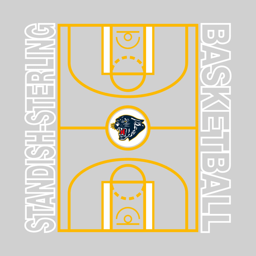 Standish-Sterling Panthers - Basketball - Full Court with Sideline Text