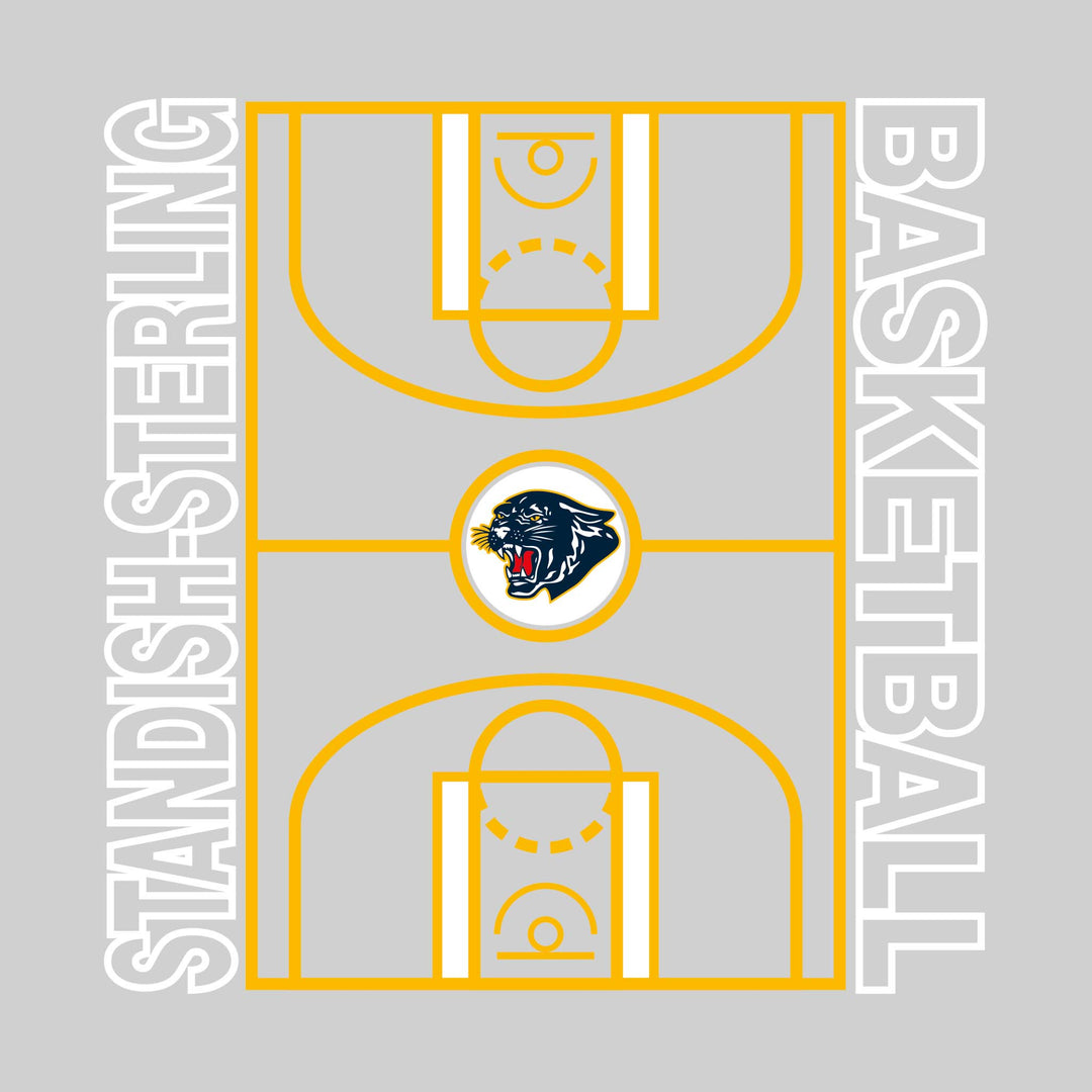 Standish-Sterling Panthers - Basketball - Full Court with Sideline Text