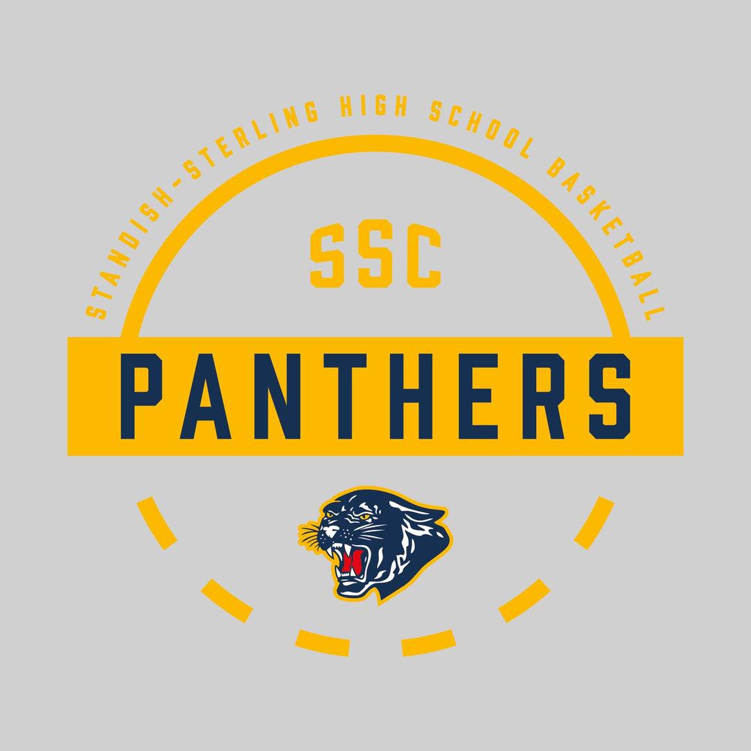 Standish-Sterling Panthers - Basketball - Mascot Name with Free Throw Circle