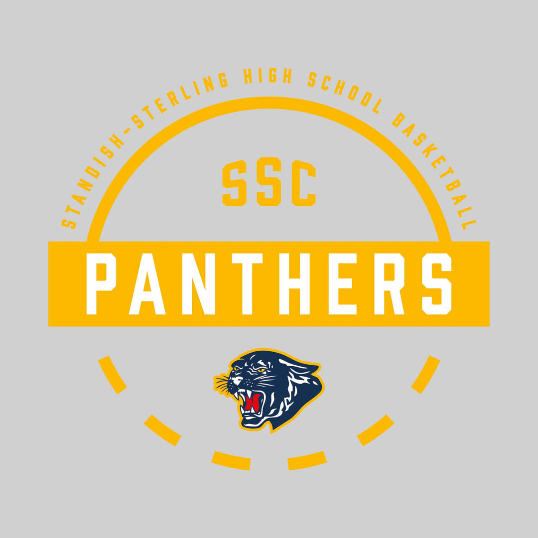 Standish-Sterling Panthers - Basketball - Mascot Name with Free Throw Circle