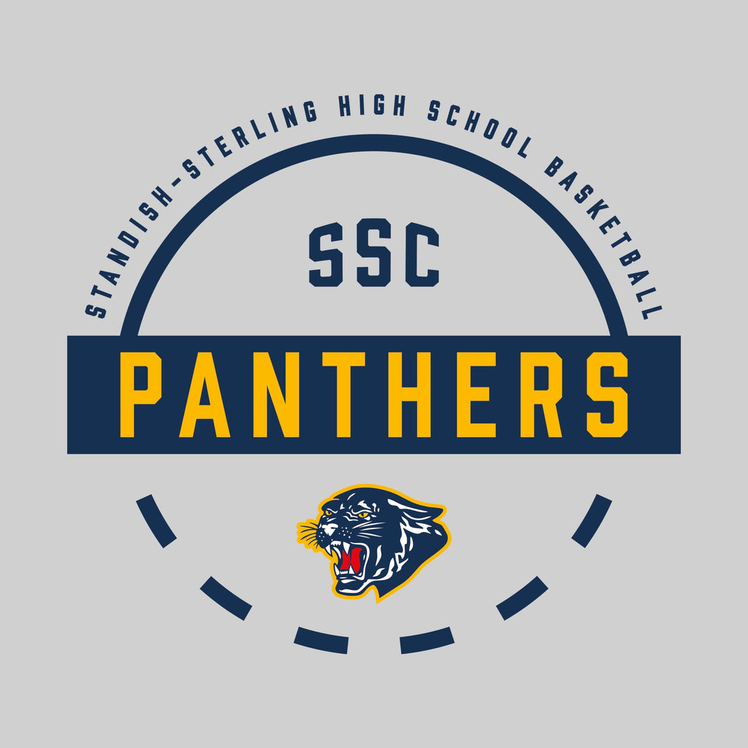 Standish-Sterling Panthers - Basketball - Mascot Name with Free Throw Circle