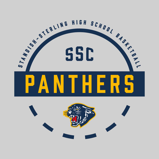 Standish-Sterling Panthers - Basketball - Mascot Name with Free Throw Circle