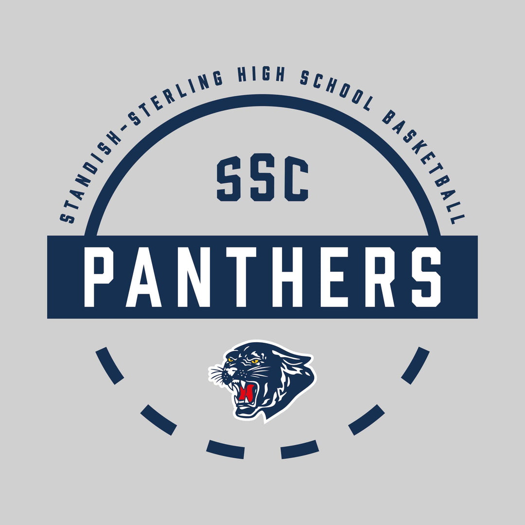 Standish-Sterling Panthers - Basketball - Mascot Name with Free Throw Circle