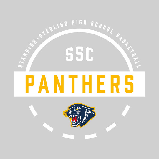 Standish-Sterling Panthers - Basketball - Mascot Name with Free Throw Circle