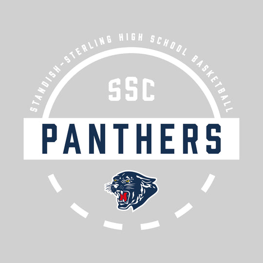 Standish-Sterling Panthers - Basketball - Mascot Name with Free Throw Circle