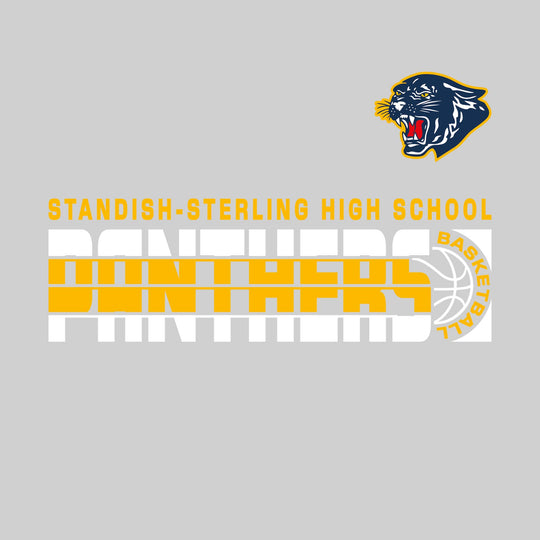 Standish-Sterling Panthers - Basketball - Striped Mascot Name with Basketball Grooves