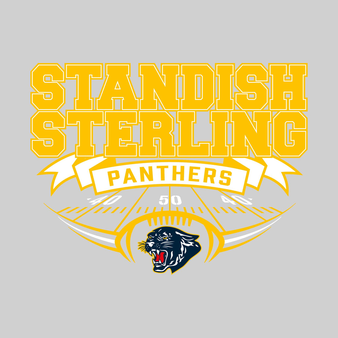 Standish-Sterling Panthers - Football - School Name with Banner and Yard Lines