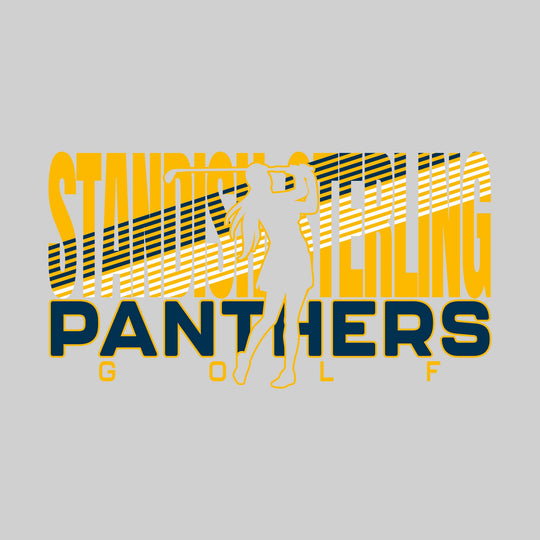 Standish-Sterling Panthers - Golf - Female Golfer Silhouette with Color Stripes