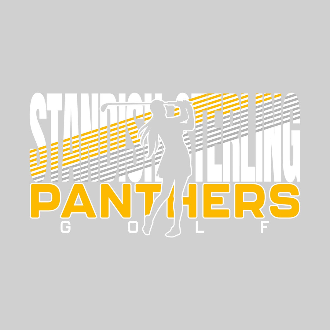 Standish-Sterling Panthers - Golf - Female Golfer Silhouette with Color Stripes