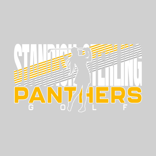 Standish-Sterling Panthers - Golf - Female Golfer Silhouette with Color Stripes