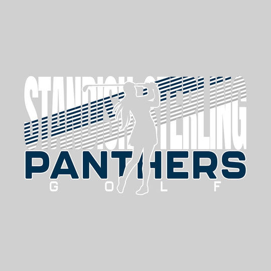 Standish-Sterling Panthers - Golf - Female Golfer Silhouette with Color Stripes