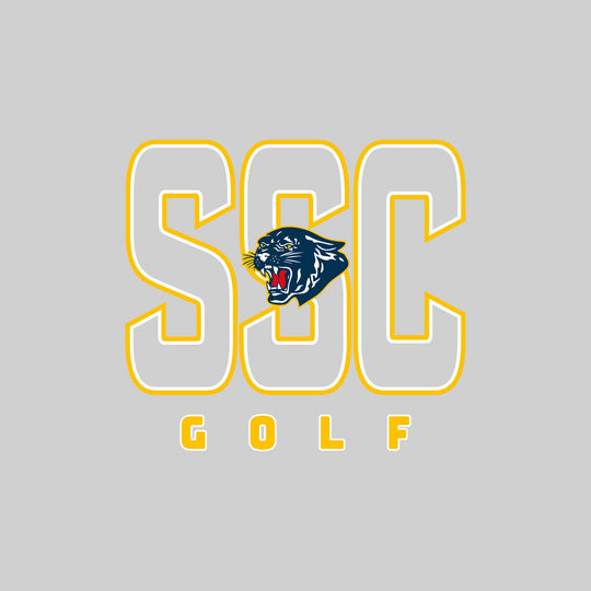 Standish-Sterling Panthers - Golf - Outlined Letters Over Golf with Mascot