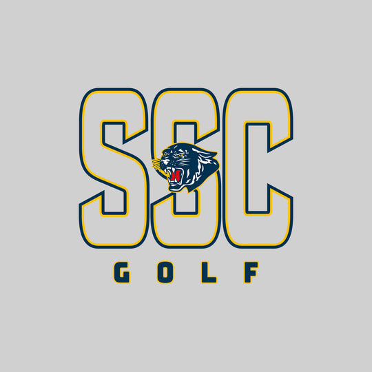 Standish-Sterling Panthers - Golf - Outlined Letters Over Golf with Mascot