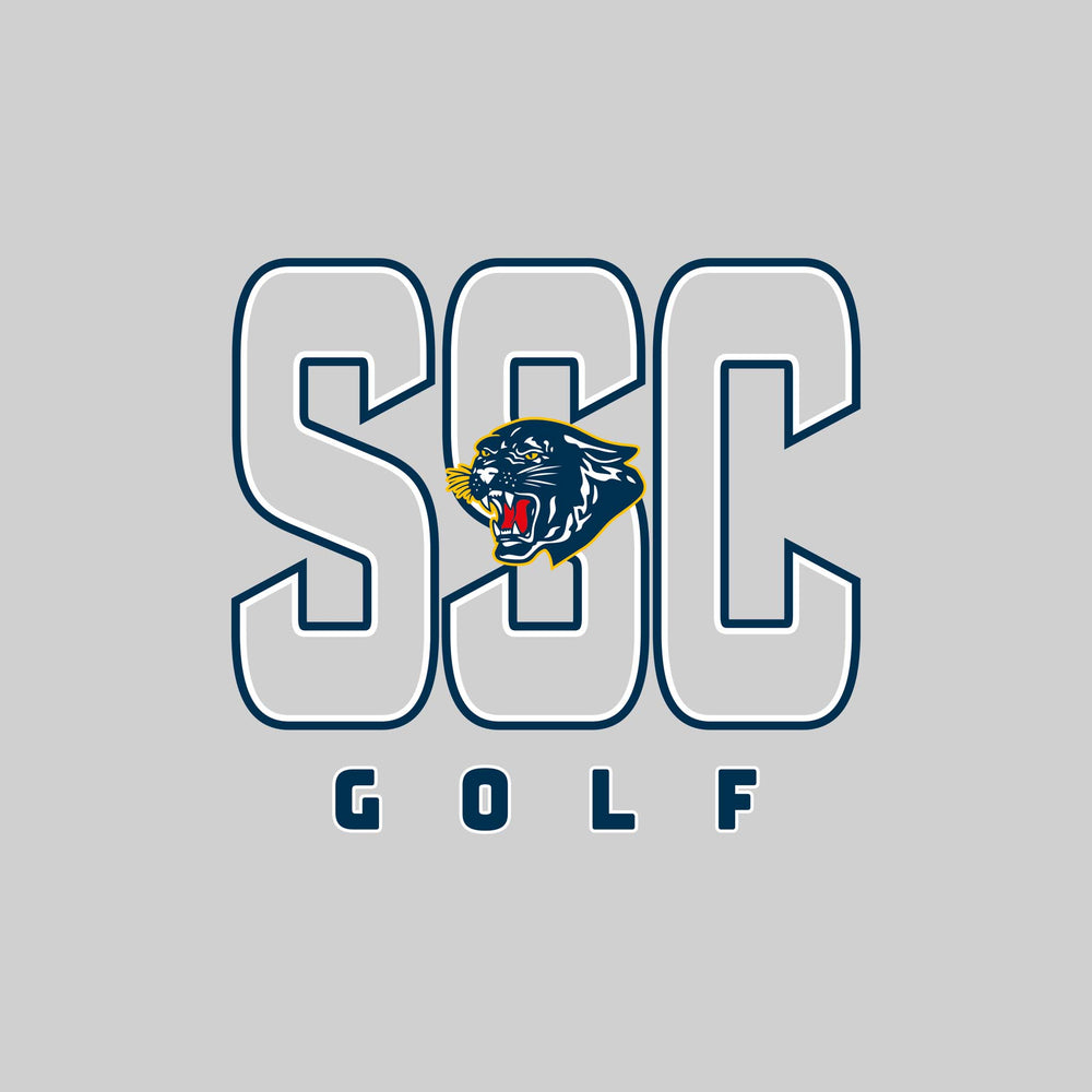 Standish-Sterling Panthers - Golf - Outlined Letters Over Golf with Mascot