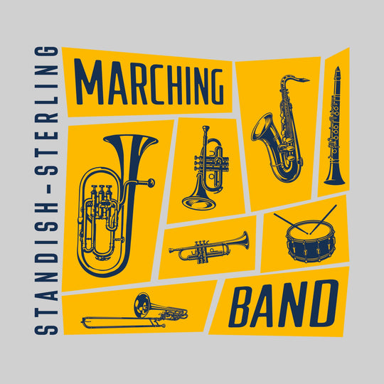 Standish-Sterling Panthers - Marching Band - Instrument Collage with School Name