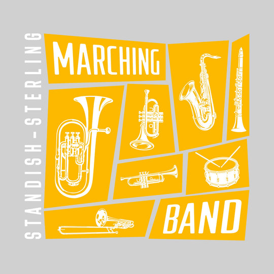 Standish-Sterling Panthers - Marching Band - Instrument Collage with School Name