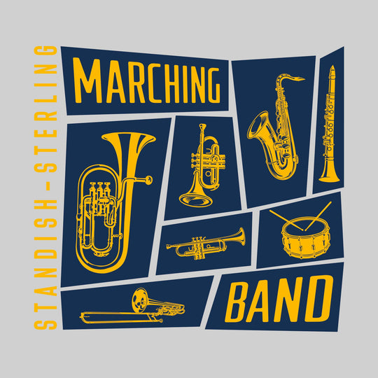 Standish-Sterling Panthers - Marching Band - Instrument Collage with School Name