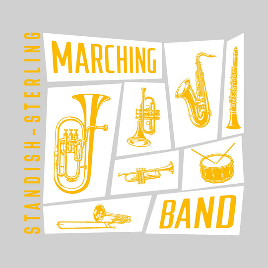 Standish-Sterling Panthers - Marching Band - Instrument Collage with School Name