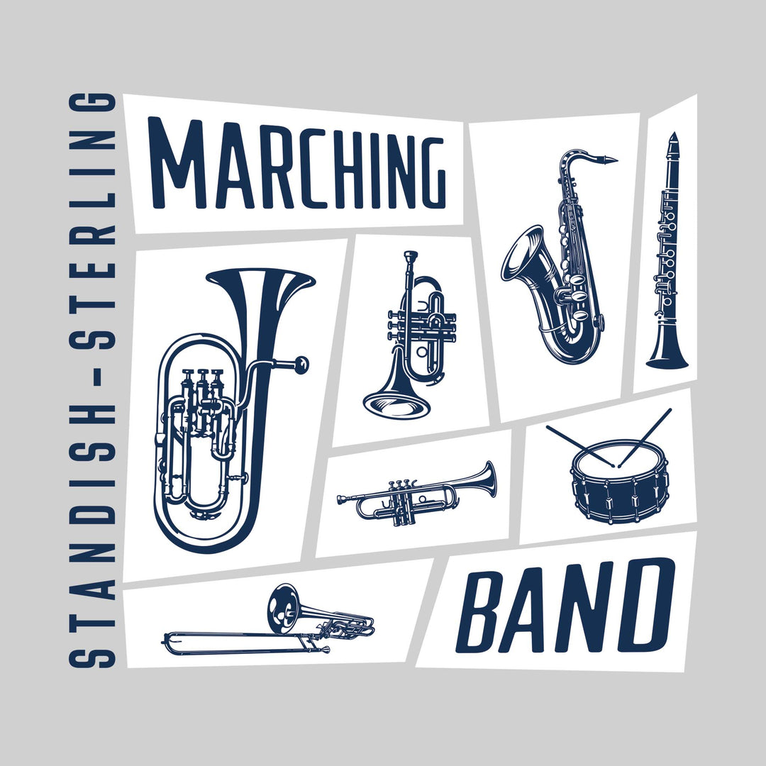 Standish-Sterling Panthers - Marching Band - Instrument Collage with School Name