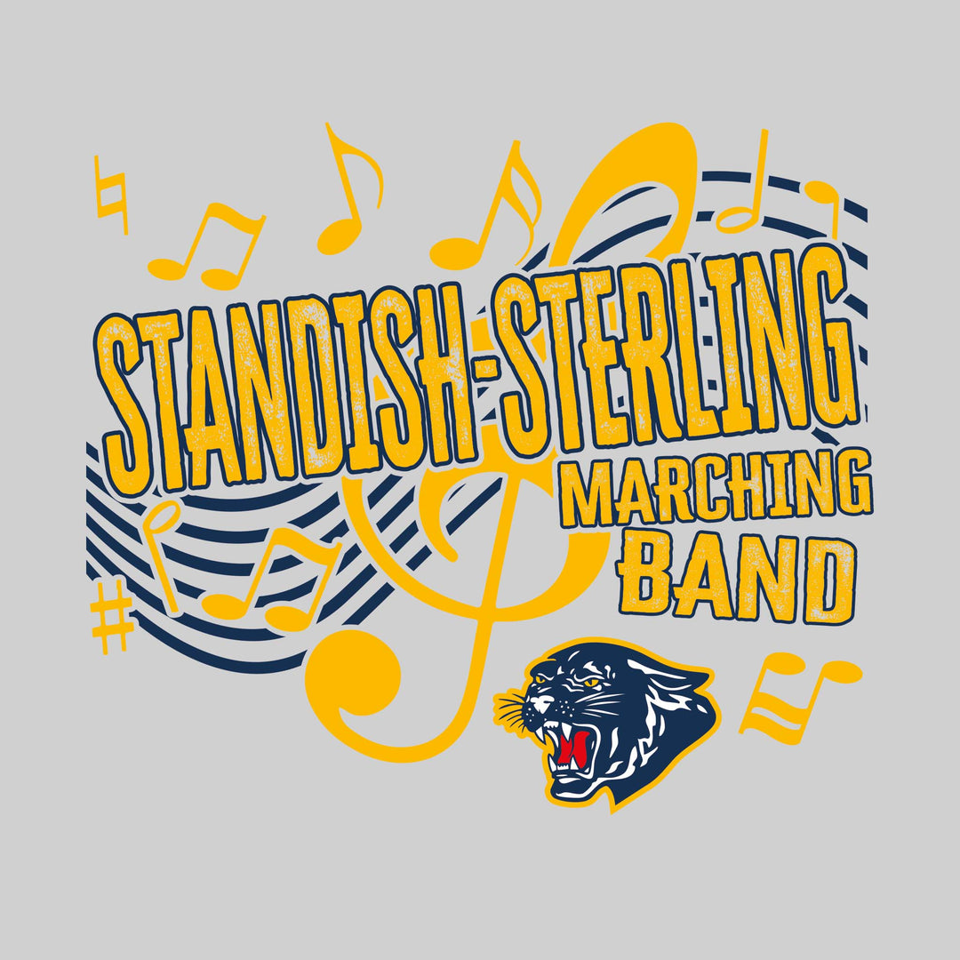 Standish-Sterling Panthers - Marching Band - School Name with Treble Clef &amp; Music Notes