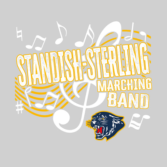 Standish-Sterling Panthers - Marching Band - School Name with Treble Clef &amp; Music Notes