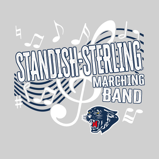 Standish-Sterling Panthers - Marching Band - School Name with Treble Clef &amp; Music Notes