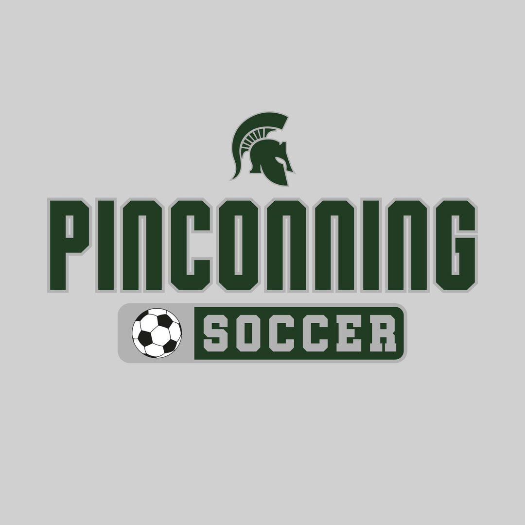 Pinconning Spartans - Soccer - Mascot with School Name Over Soccer