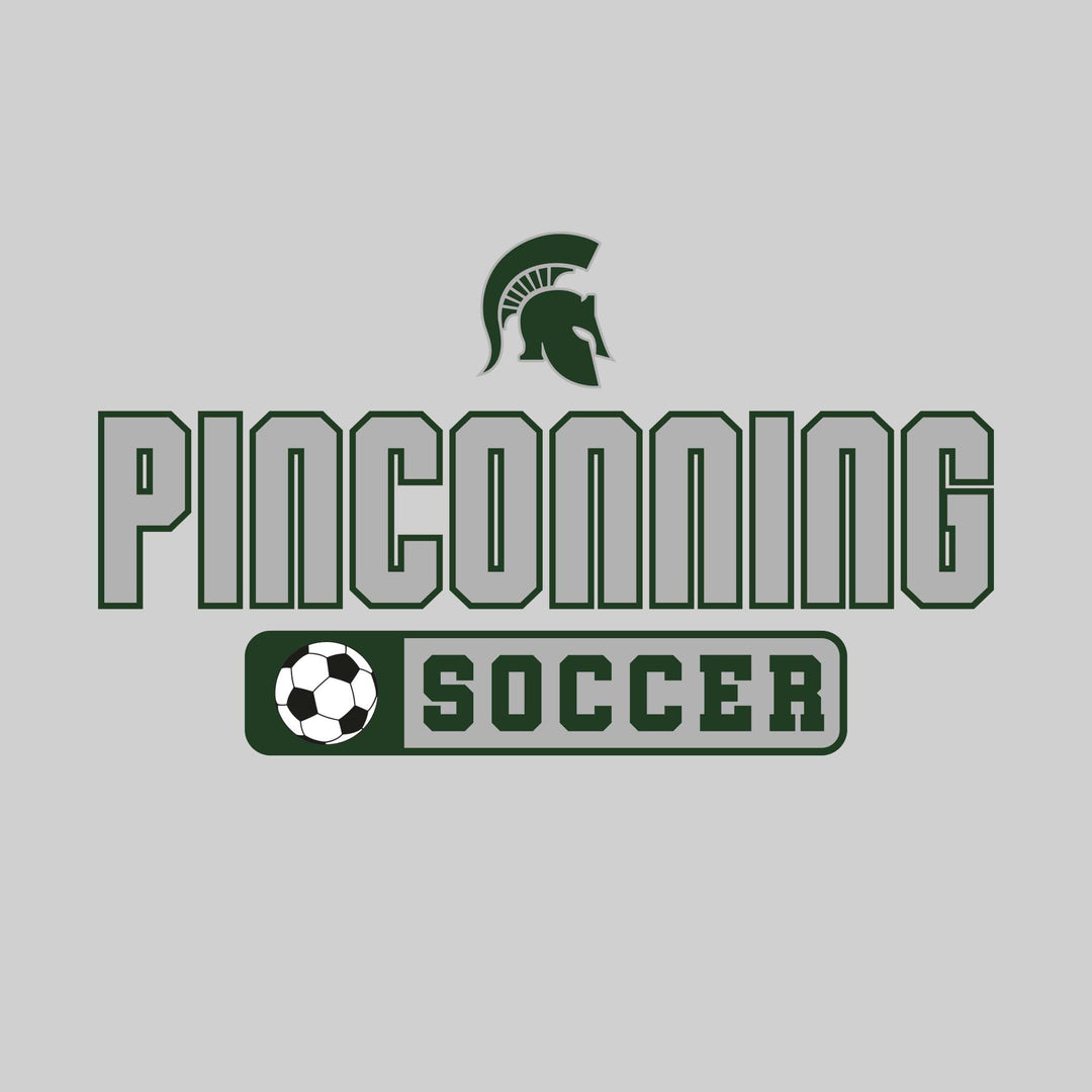 Pinconning Spartans - Soccer - Mascot with School Name Over Soccer