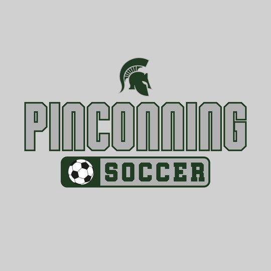 Pinconning Spartans - Soccer - Mascot with School Name Over Soccer