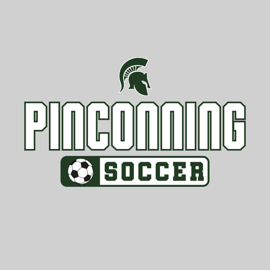 Pinconning Spartans - Soccer - Mascot with School Name Over Soccer