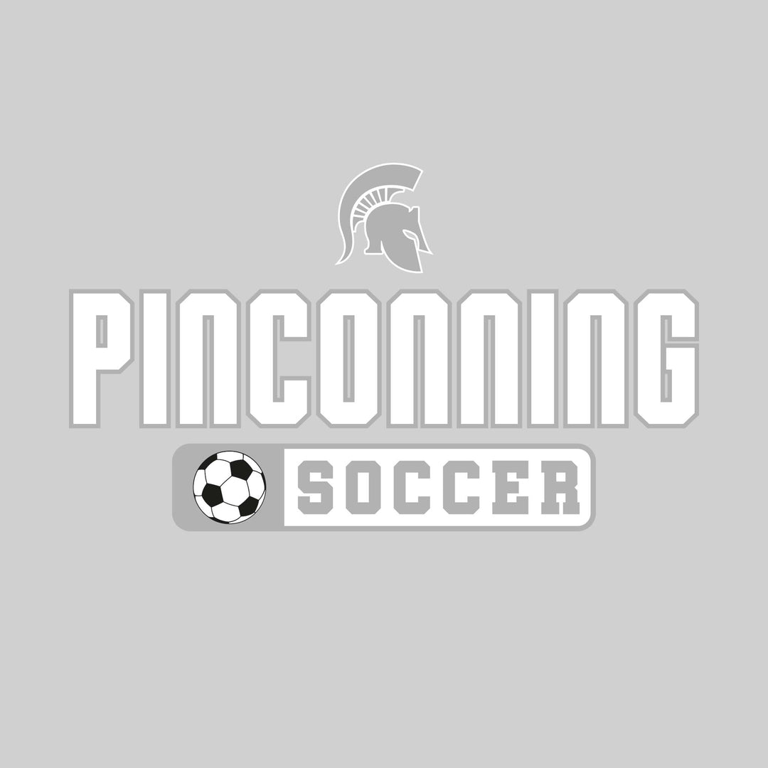 Pinconning Spartans - Soccer - Mascot with School Name Over Soccer