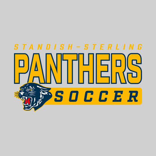 Standish-Sterling Panthers - Soccer - Outlined Mascot Name with Mascot &amp; Soccer