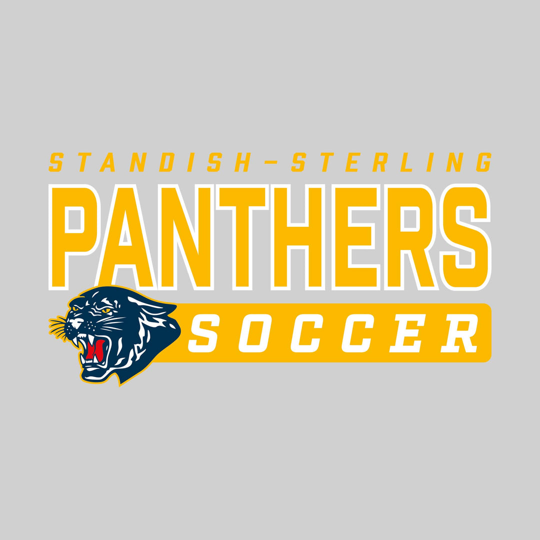 Standish-Sterling Panthers - Soccer - Outlined Mascot Name with Mascot &amp; Soccer