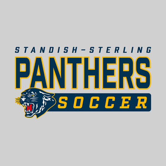 Standish-Sterling Panthers - Soccer - Outlined Mascot Name with Mascot &amp; Soccer