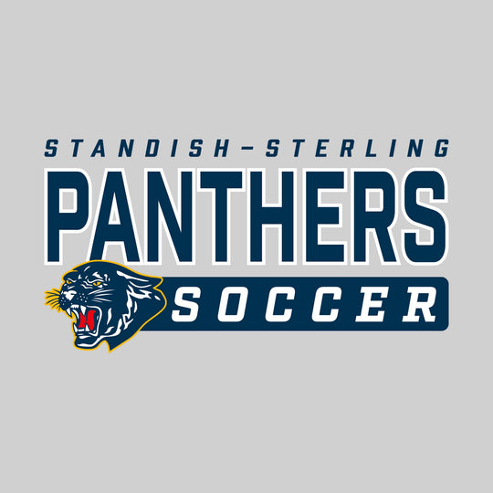 Standish-Sterling Panthers - Soccer - Outlined Mascot Name with Mascot &amp; Soccer
