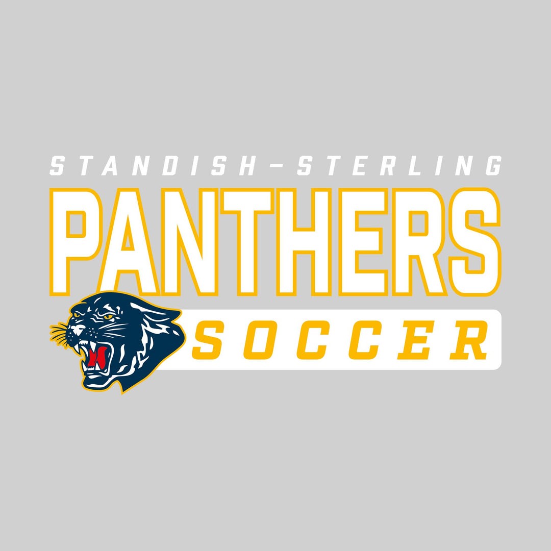 Standish-Sterling Panthers - Soccer - Outlined Mascot Name with Mascot &amp; Soccer