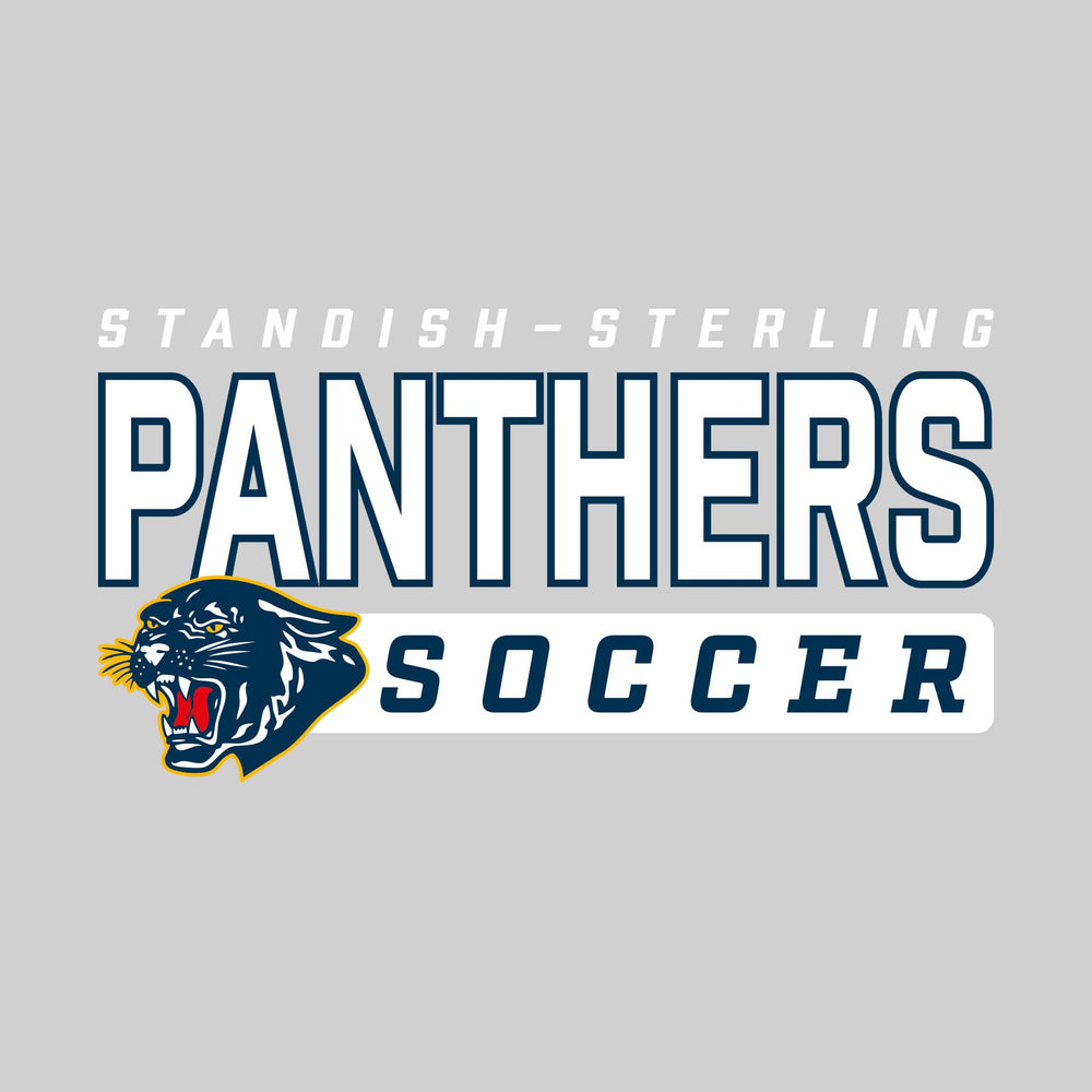 Standish-Sterling Panthers - Soccer - Outlined Mascot Name with Mascot & Soccer