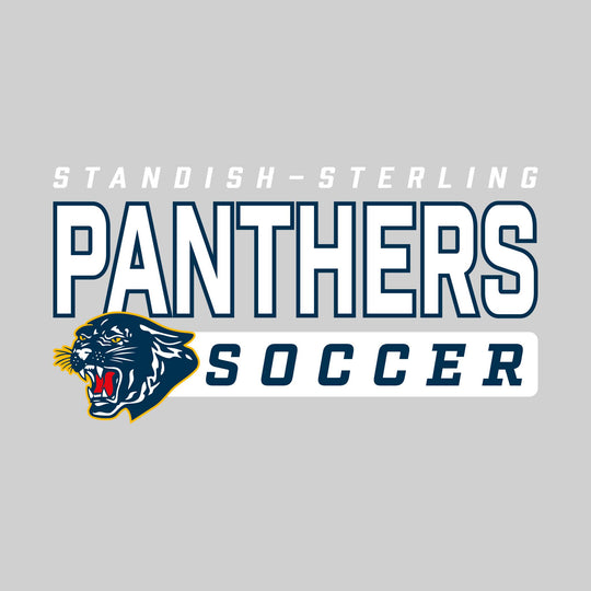 Standish-Sterling Panthers - Soccer - Outlined Mascot Name with Mascot &amp; Soccer