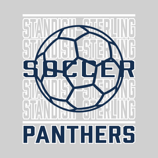 Standish-Sterling Panthers - Soccer - Repeated School Name with Soccer Ball Outline