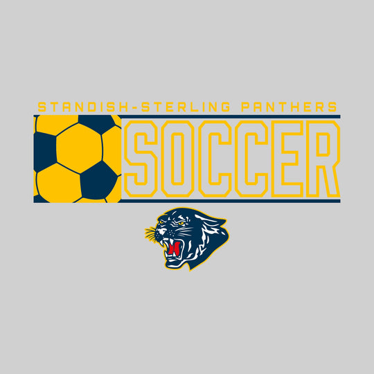 Standish-Sterling Panthers - Soccer - School Name with Squared Soccer Ball &amp; Mascot