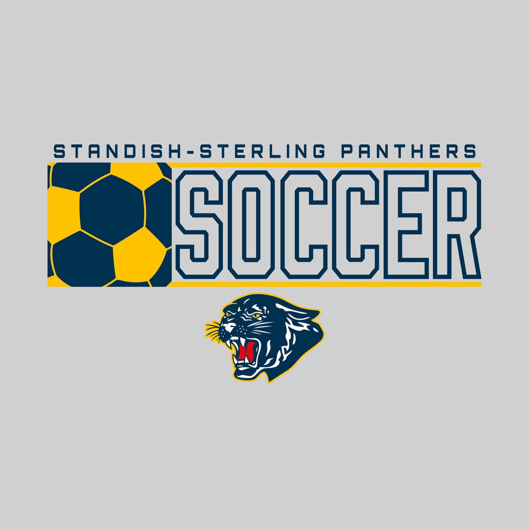 Standish-Sterling Panthers - Soccer - School Name with Squared Soccer Ball &amp; Mascot