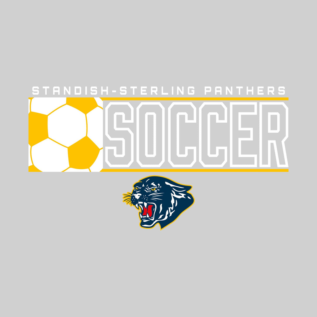 Standish-Sterling Panthers - Soccer - School Name with Squared Soccer Ball &amp; Mascot