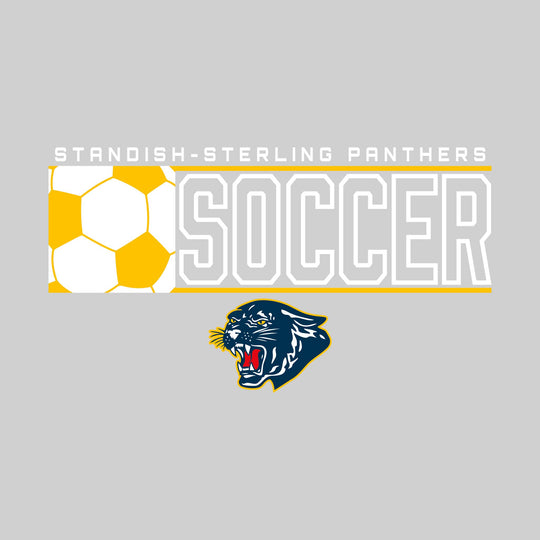 Standish-Sterling Panthers - Soccer - School Name with Squared Soccer Ball &amp; Mascot
