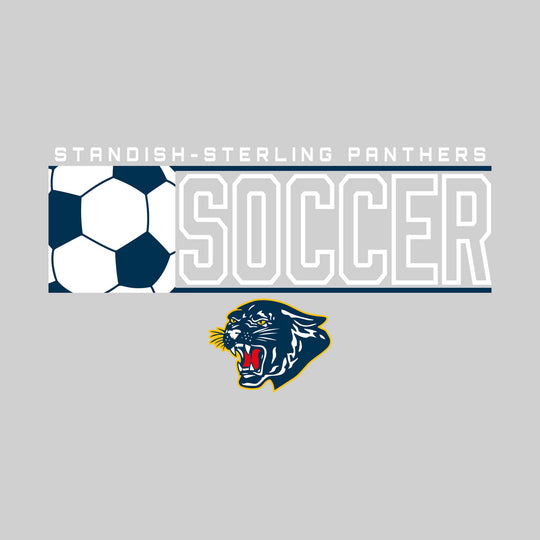 Standish-Sterling Panthers - Soccer - School Name with Squared Soccer Ball &amp; Mascot